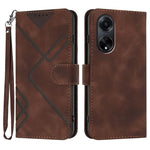 Custodia per cellulare in pelle con motivo a linea, For OPPO A1 Pro / Reno8 T 5G Global, For OPPO A77 4G Global, For OPPO A98 5G, For OPPO A17