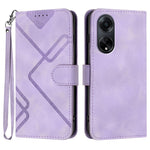 Custodia per cellulare in pelle con motivo a linea, For OPPO A1 Pro / Reno8 T 5G Global, For OPPO A77 4G Global, For OPPO A98 5G, For OPPO A17