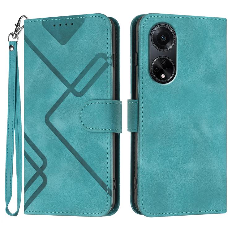 Custodia per cellulare in pelle con motivo a linea, For OPPO A1 Pro / Reno8 T 5G Global, For OPPO A77 4G Global, For OPPO A98 5G, For OPPO A17