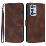 Custodia per cellulare in pelle con motivo a linea, For OPPO A16 4G/A55 5G/A53s 5G, For OPPO Reno6 Pro+ 5G, For OPPO A94 4G/A95 5G/Reno5 Z, For OPPO A94 5G/F19 Pro/F19 Pro+ 5G
