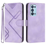 Custodia per cellulare in pelle con motivo a linea, For OPPO A16 4G/A55 5G/A53s 5G, For OPPO Reno6 Pro+ 5G, For OPPO A94 4G/A95 5G/Reno5 Z, For OPPO A94 5G/F19 Pro/F19 Pro+ 5G