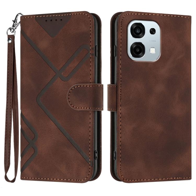 Custodia per cellulare in pelle con motivo a linea, For OPPO Find X9, For OPPO A6 Pro 4G / 5G Global / F31 5G, For OPPO F31 Pro+ 5G / A6 GT 5G, For OPPO Find X9 Pro