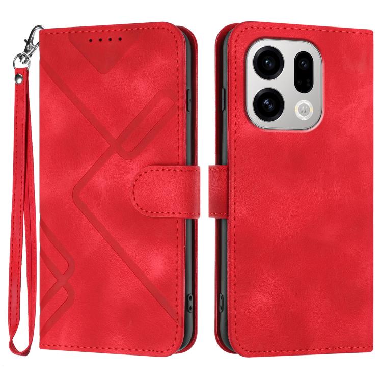 Custodia per cellulare in pelle con motivo a linea, For OPPO Find X9, For OPPO A6 Pro 4G / 5G Global / F31 5G, For OPPO F31 Pro+ 5G / A6 GT 5G, For OPPO Find X9 Pro