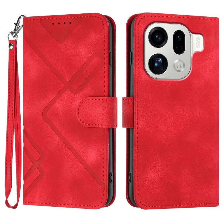 Custodia per cellulare in pelle con motivo a linea, For OPPO Find X9, For OPPO A6 Pro 4G / 5G Global / F31 5G, For OPPO F31 Pro+ 5G / A6 GT 5G, For OPPO Find X9 Pro