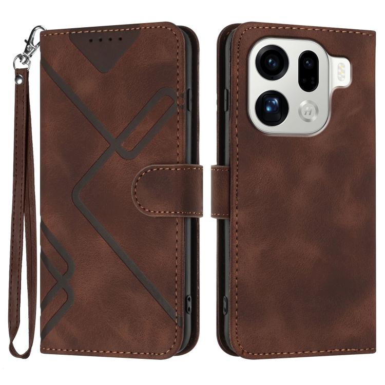 Custodia per cellulare in pelle con motivo a linea, For OPPO Find X9, For OPPO A6 Pro 4G / 5G Global / F31 5G, For OPPO F31 Pro+ 5G / A6 GT 5G, For OPPO Find X9 Pro