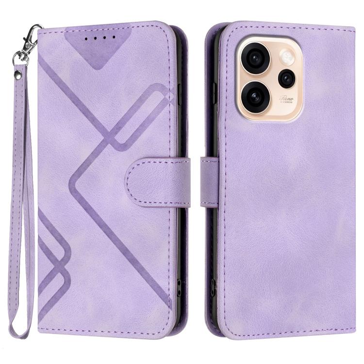Custodia per cellulare in pelle con motivo a linea, For OPPO Reno15 Pro Max 5G Global, For OPPO Reno15 F 5G Global, For OPPO Reno15 Pro 5G Global, For OPPO Reno15 5G Global