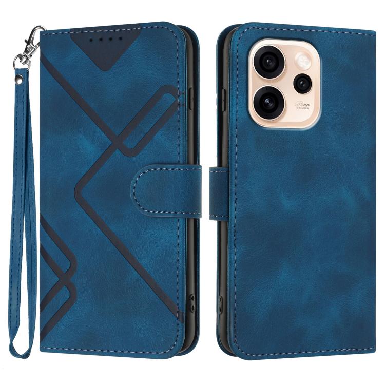 Custodia per cellulare in pelle con motivo a linea, For OPPO Reno15 Pro Max 5G Global, For OPPO Reno15 F 5G Global, For OPPO Reno15 Pro 5G Global, For OPPO Reno15 5G Global