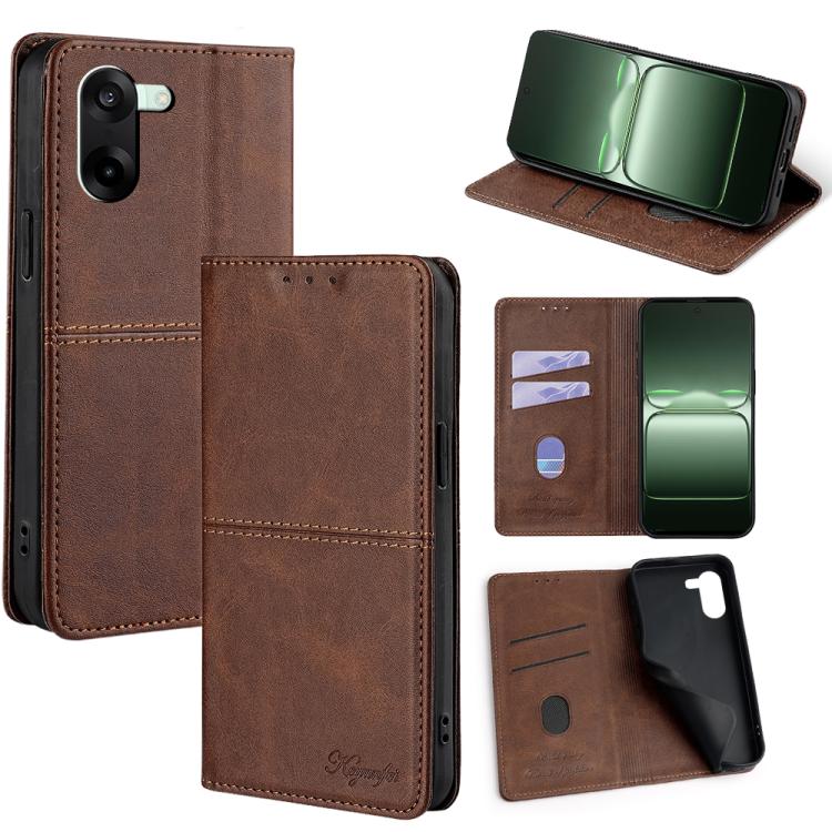 Custodia per telefono in pelle magnetica con trama di mucca, For OnePlus Ace 5 Ultra / Nord 5, For OnePlus Ace 5 Racing / Nord CE5, For OnePlus Ace 3 Pro 5G, For OnePlus Nord CE 4 Lite 5G