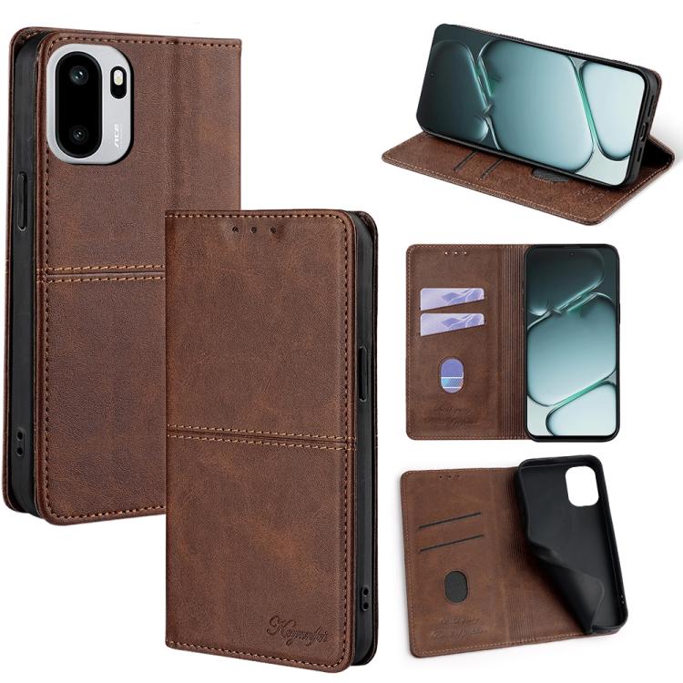 Custodia per telefono in pelle magnetica con trama di mucca, For OnePlus 15T 5G, For OnePlus Turbo 6 / 6V, For OnePlus Ace 6, For OnePlus 15 5G