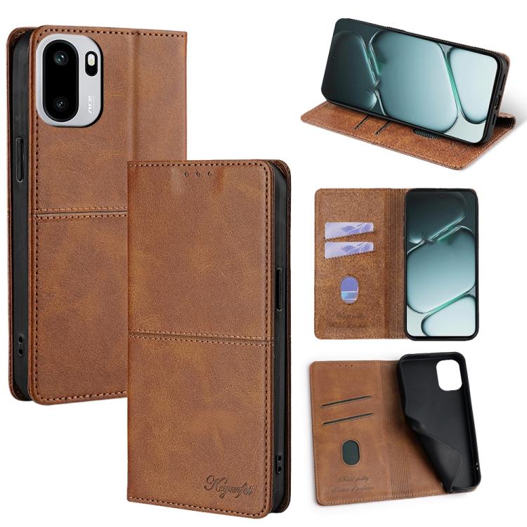 Custodia per telefono in pelle magnetica con trama di mucca, For OnePlus 15T 5G, For OnePlus Turbo 6 / 6V, For OnePlus Ace 6, For OnePlus 15 5G