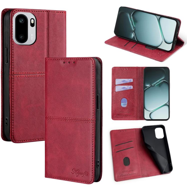 Custodia per telefono in pelle magnetica con trama di mucca, For OnePlus 15T 5G, For OnePlus Turbo 6 / 6V, For OnePlus Ace 6, For OnePlus 15 5G