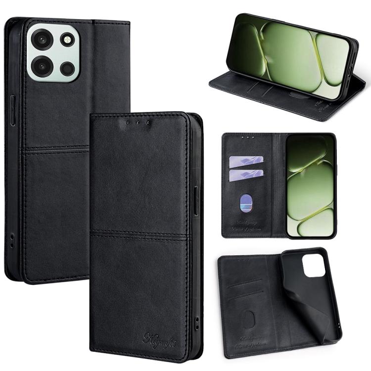 Custodia per telefono in pelle magnetica con trama di mucca, For OnePlus 15T 5G, For OnePlus Turbo 6 / 6V, For OnePlus Ace 6, For OnePlus 15 5G