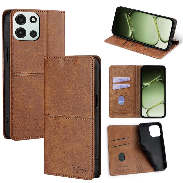 Custodia per telefono in pelle magnetica con trama di mucca, For OnePlus 15T 5G, For OnePlus Turbo 6 / 6V, For OnePlus Ace 6, For OnePlus 15 5G