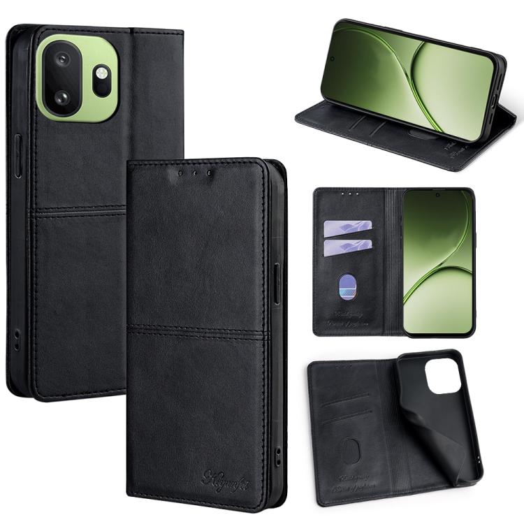 Custodia per telefono in pelle magnetica con trama di mucca, For OnePlus 15T 5G, For OnePlus Turbo 6 / 6V, For OnePlus Ace 6, For OnePlus 15 5G