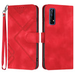 Custodia per cellulare in pelle con motivo a linea, For Realme 7 / Narzo 20 Pro, For Realme 7 Pro, For OPPO A79 5G