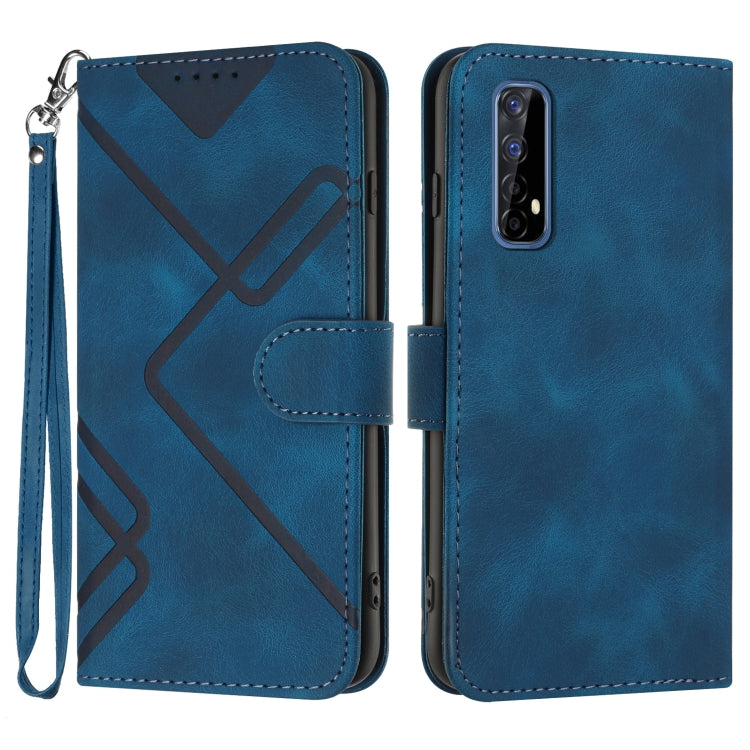 Custodia per cellulare in pelle con motivo a linea, For Realme 7 / Narzo 20 Pro, For Realme 7 Pro, For OPPO A79 5G