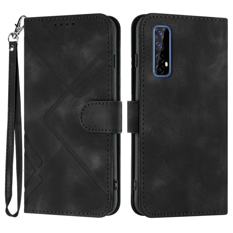 Custodia per cellulare in pelle con motivo a linea, For Realme 7 / Narzo 20 Pro, For Realme 7 Pro, For OPPO A79 5G