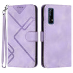 Custodia per cellulare in pelle con motivo a linea, For Realme 7 / Narzo 20 Pro, For Realme 7 Pro, For OPPO A79 5G