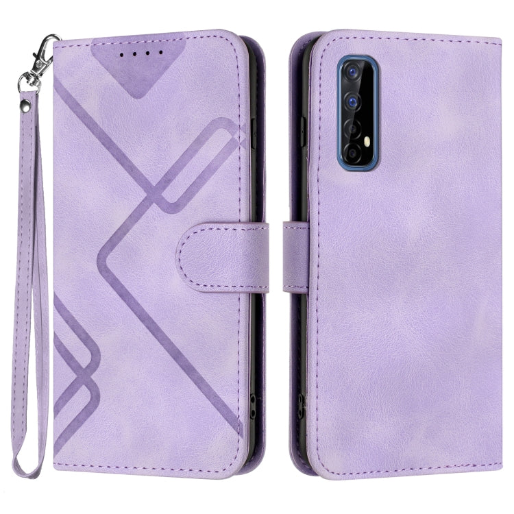 Custodia per cellulare in pelle con motivo a linea, For Realme 7 / Narzo 20 Pro, For Realme 7 Pro, For OPPO A79 5G