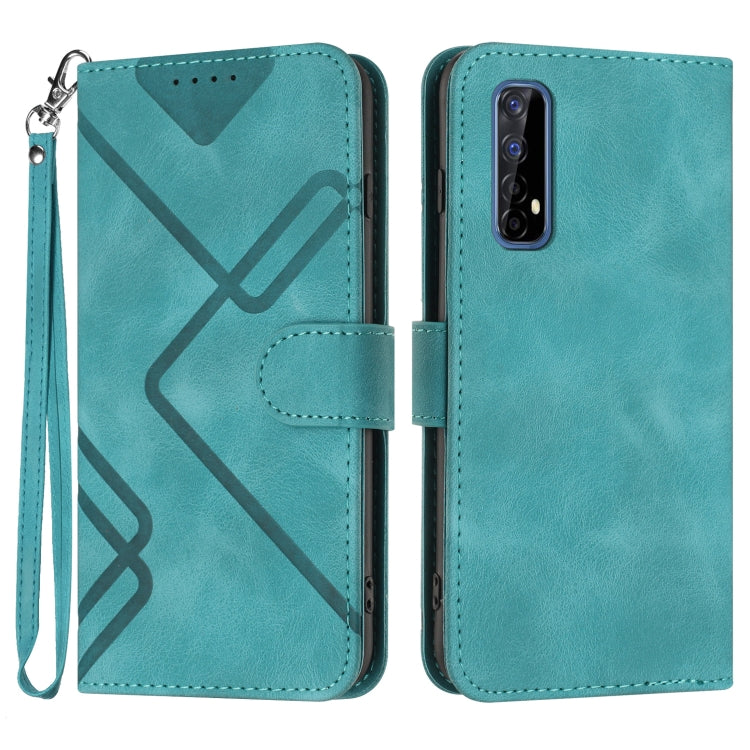 Custodia per cellulare in pelle con motivo a linea, For Realme 7 / Narzo 20 Pro, For Realme 7 Pro, For OPPO A79 5G