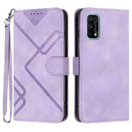 Custodia per cellulare in pelle con motivo a linea, For Realme 7 / Narzo 20 Pro, For Realme 7 Pro, For OPPO A79 5G