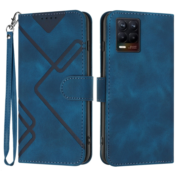 Custodia per cellulare in pelle con motivo a linea, For Realme Narzo 30A/C25/C25s, For Realme 8 4G / 8 Pro, For Realme GT 5G / GT Neo, For Realme C15/C12/Narzo 20/7i Global