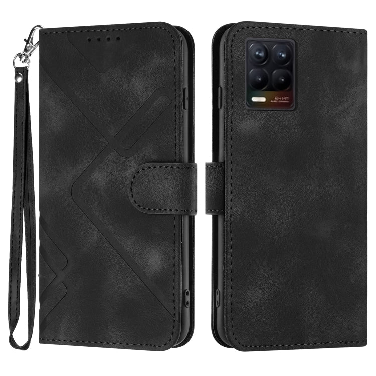 Custodia per cellulare in pelle con motivo a linea, For Realme Narzo 30A/C25/C25s, For Realme 8 4G / 8 Pro, For Realme GT 5G / GT Neo, For Realme C15/C12/Narzo 20/7i Global