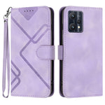 Custodia per cellulare in pelle con motivo a linea, For Realme 10 4G, For Realme V23, For Realme 9 Pro+, For Realme C20 / C11 2021 / C21