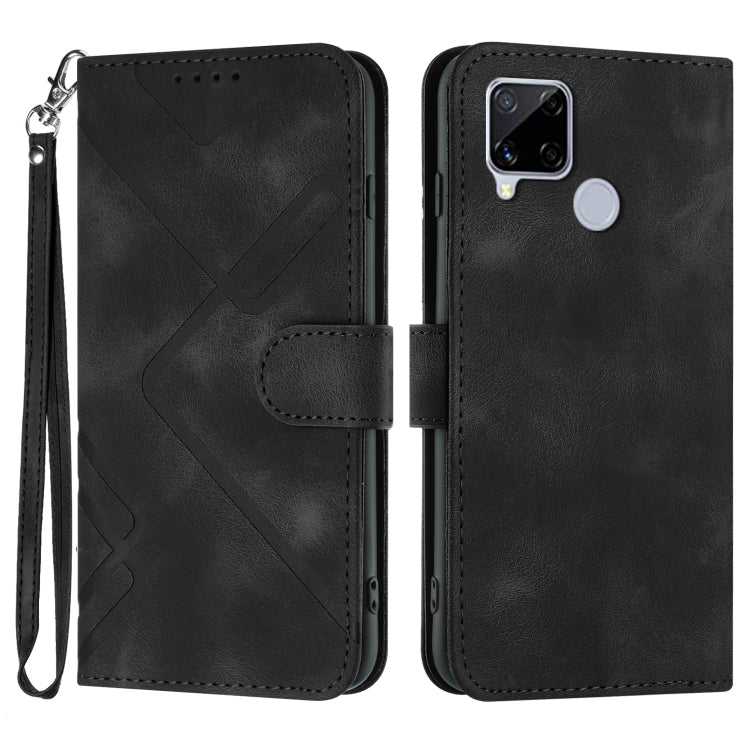Custodia per cellulare in pelle con motivo a linea, For Realme Narzo 30A/C25/C25s, For Realme 8 4G / 8 Pro, For Realme GT 5G / GT Neo, For Realme C15/C12/Narzo 20/7i Global