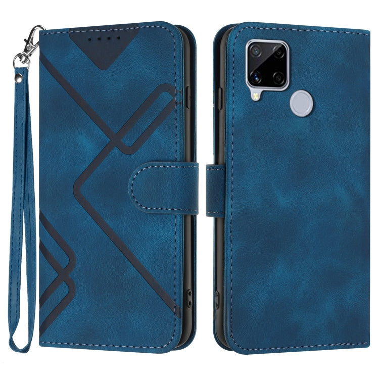 Custodia per cellulare in pelle con motivo a linea, For Realme Narzo 30A/C25/C25s, For Realme 8 4G / 8 Pro, For Realme GT 5G / GT Neo, For Realme C15/C12/Narzo 20/7i Global