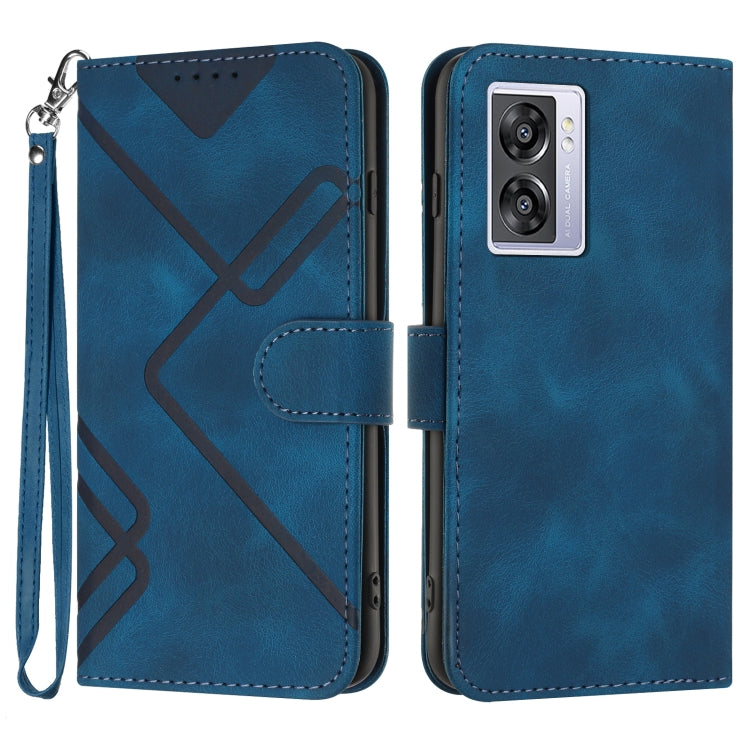 Custodia per cellulare in pelle con motivo a linea, For Realme 10 4G, For Realme V23, For Realme 9 Pro+, For Realme C20 / C11 2021 / C21