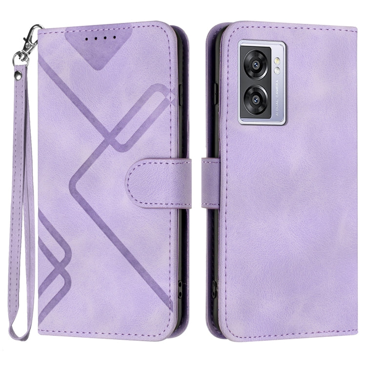 Custodia per cellulare in pelle con motivo a linea, For Realme 10 4G, For Realme V23, For Realme 9 Pro+, For Realme C20 / C11 2021 / C21