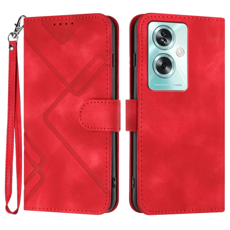 Custodia per cellulare in pelle con motivo a linea, For Realme 7 / Narzo 20 Pro, For Realme 7 Pro, For OPPO A79 5G