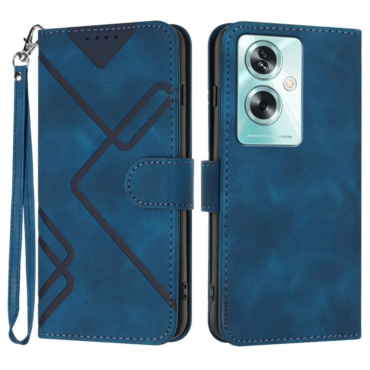 Custodia per cellulare in pelle con motivo a linea, For Realme 7 / Narzo 20 Pro, For Realme 7 Pro, For OPPO A79 5G