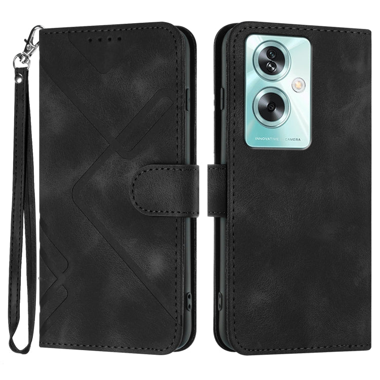 Custodia per cellulare in pelle con motivo a linea, For Realme 7 / Narzo 20 Pro, For Realme 7 Pro, For OPPO A79 5G