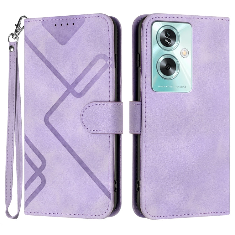 Custodia per cellulare in pelle con motivo a linea, For Realme 7 / Narzo 20 Pro, For Realme 7 Pro, For OPPO A79 5G