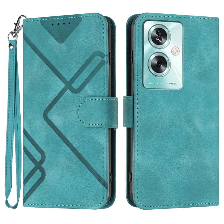 Custodia per cellulare in pelle con motivo a linea, For Realme 7 / Narzo 20 Pro, For Realme 7 Pro, For OPPO A79 5G