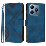 Custodia per cellulare in pelle con motivo a linea, For Realme GT7 Pro, For Realme 13 Pro / 13 Pro+ Global, For Realme GT 6 / GT 6T, For Realme C63 / C61 Global