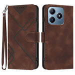 Custodia per cellulare in pelle con motivo a linea, For Realme GT7 Pro, For Realme 13 Pro / 13 Pro+ Global, For Realme GT 6 / GT 6T, For Realme C63 / C61 Global