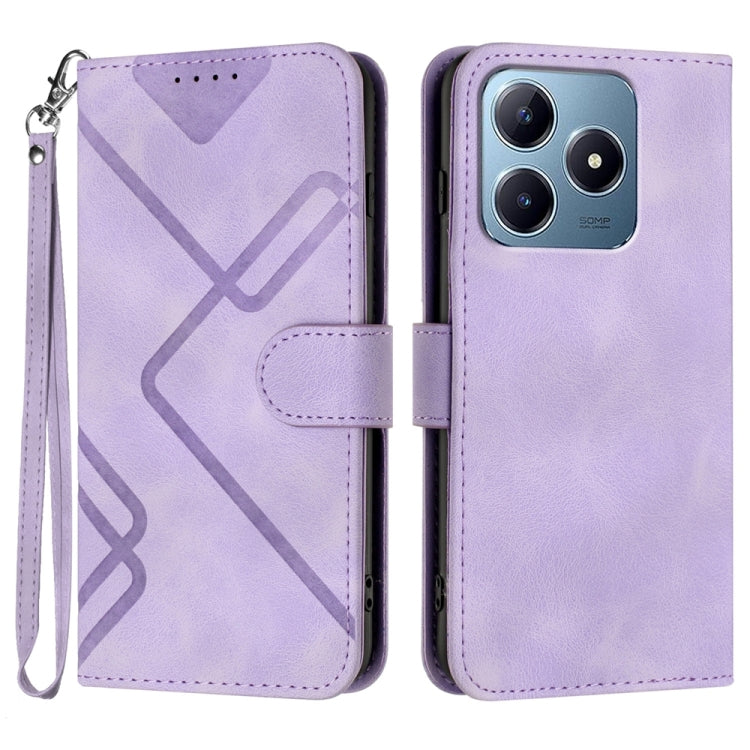 Custodia per cellulare in pelle con motivo a linea, For Realme GT7 Pro, For Realme 13 Pro / 13 Pro+ Global, For Realme GT 6 / GT 6T, For Realme C63 / C61 Global
