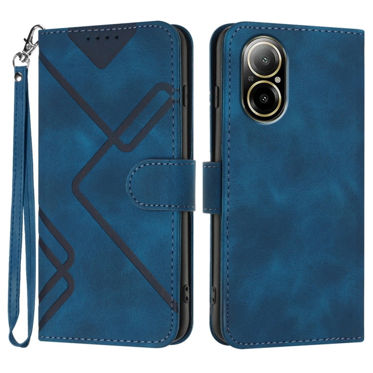 Custodia per cellulare in pelle con motivo a linea, For Realme  12 Lite / C67 4G Global, For Realme GT5 Pro, For Realme 10 Pro, For Realme 10 Pro+