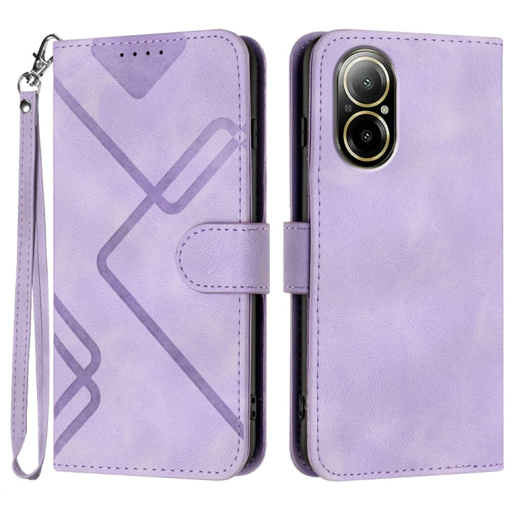 Custodia per cellulare in pelle con motivo a linea, For Realme  12 Lite / C67 4G Global, For Realme GT5 Pro, For Realme 10 Pro, For Realme 10 Pro+