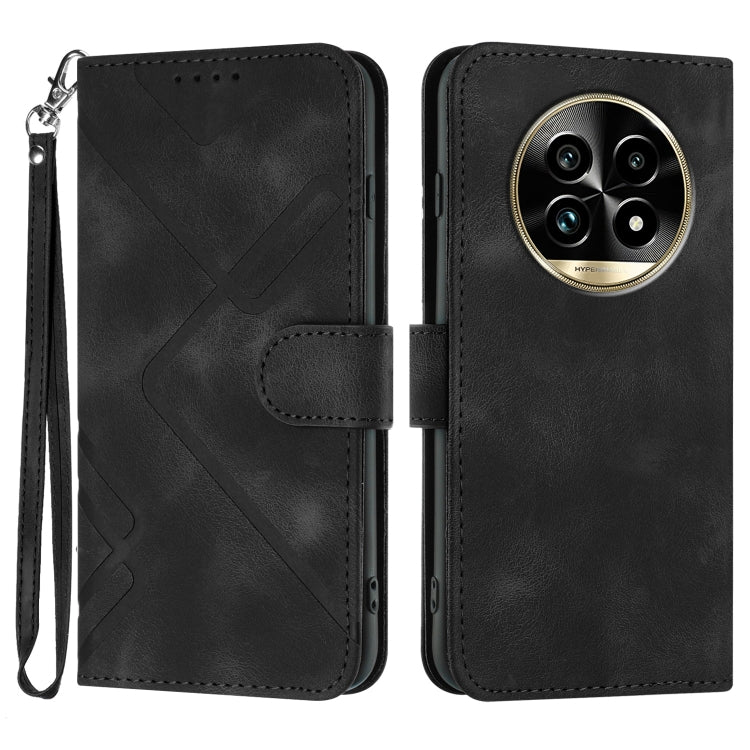 Custodia per cellulare in pelle con motivo a linea, For Realme GT7 Pro, For Realme 13 Pro / 13 Pro+ Global, For Realme GT 6 / GT 6T, For Realme C63 / C61 Global