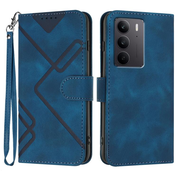 Custodia per cellulare in pelle con motivo a linea, For Realme 14 Pro+, For Realme 14 Pro, For Realme 14x Global, For Realme C75 Global