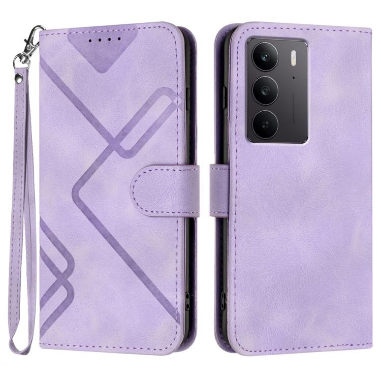 Custodia per cellulare in pelle con motivo a linea, For Realme 14 Pro+, For Realme 14 Pro, For Realme 14x Global, For Realme C75 Global