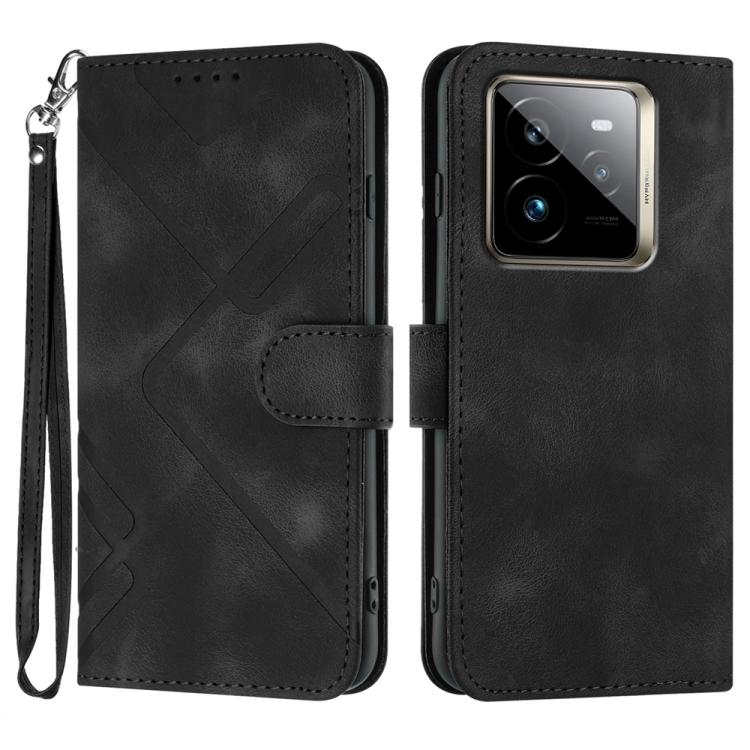 Custodia per cellulare in pelle con motivo a linea, For Realme GT7 Pro, For Realme 13 Pro / 13 Pro+ Global, For Realme GT 6 / GT 6T, For Realme C63 / C61 Global