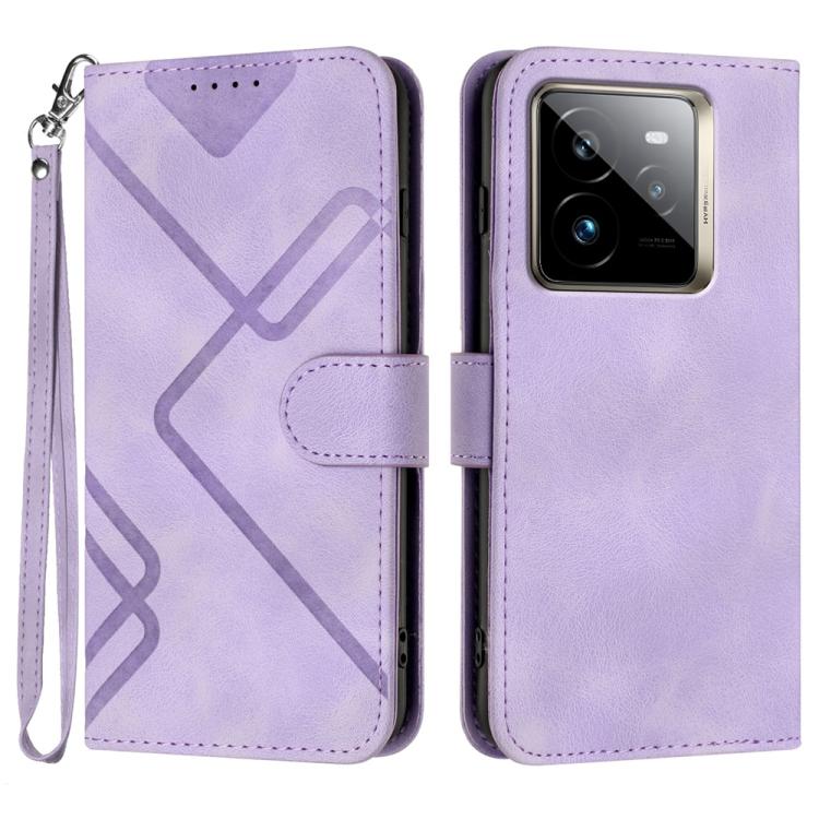Custodia per cellulare in pelle con motivo a linea, For Realme GT7 Pro, For Realme 13 Pro / 13 Pro+ Global, For Realme GT 6 / GT 6T, For Realme C63 / C61 Global
