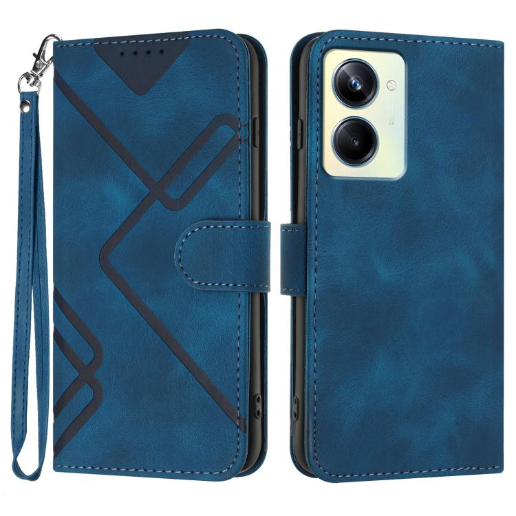 Custodia per cellulare in pelle con motivo a linea, For Realme  12 Lite / C67 4G Global, For Realme GT5 Pro, For Realme 10 Pro, For Realme 10 Pro+