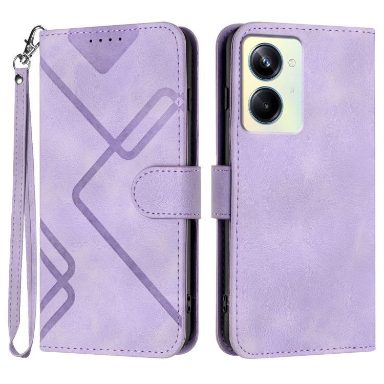 Custodia per cellulare in pelle con motivo a linea, For Realme  12 Lite / C67 4G Global, For Realme GT5 Pro, For Realme 10 Pro, For Realme 10 Pro+