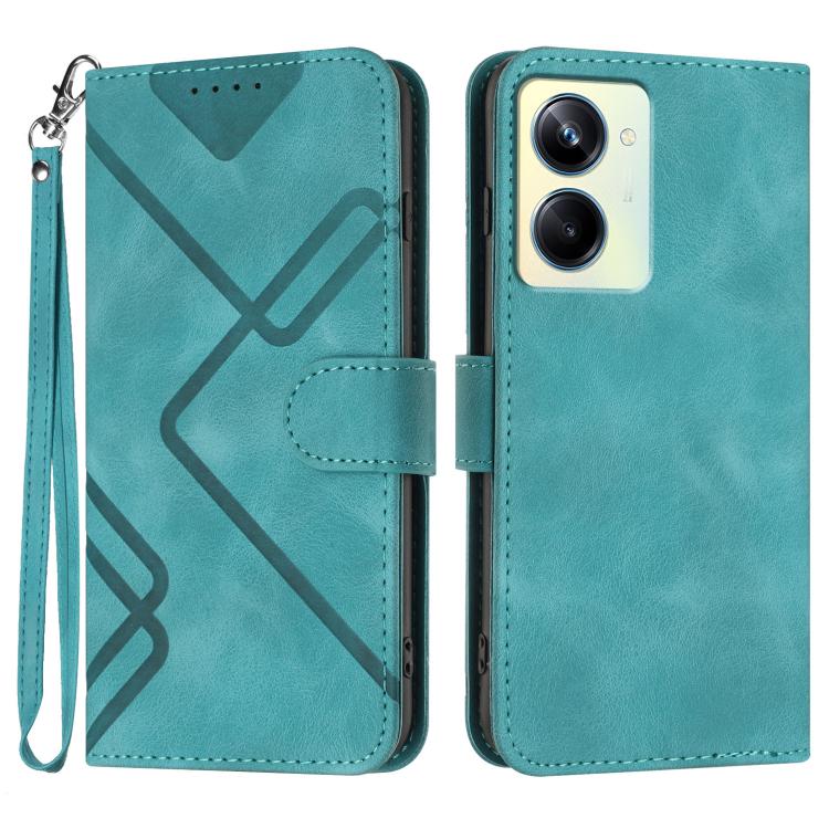 Custodia per cellulare in pelle con motivo a linea, For Realme  12 Lite / C67 4G Global, For Realme GT5 Pro, For Realme 10 Pro, For Realme 10 Pro+